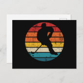 アイスホッケーレトロフィールドホッケー屋内ホッケースポーツ ポストカード (正面/裏面)