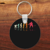 アイスホッケーレトロ進化ホッケープレーヤー キーホルダー (正面)