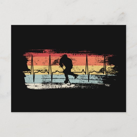 アイスホッケーレトロ ポストカード (正面)