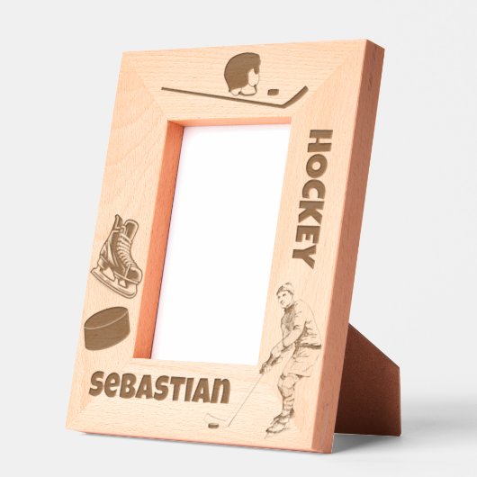 アイスホッケー名前をカスタムする レーザー彫刻フレーム (左)