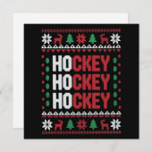 アイスホッケー好きのクリスマスサンタおもしろスポーツチーム シーズンカード (正面/裏面)