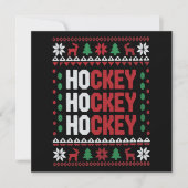 アイスホッケー好きのクリスマスサンタおもしろスポーツチーム シーズンカード (正面)