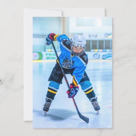 アイスホッケー子供の誕生日パーティの招待状 招待状 (裏面)