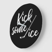 アイスホッケー引用文を蹴る ラージ壁時計 (傾斜)