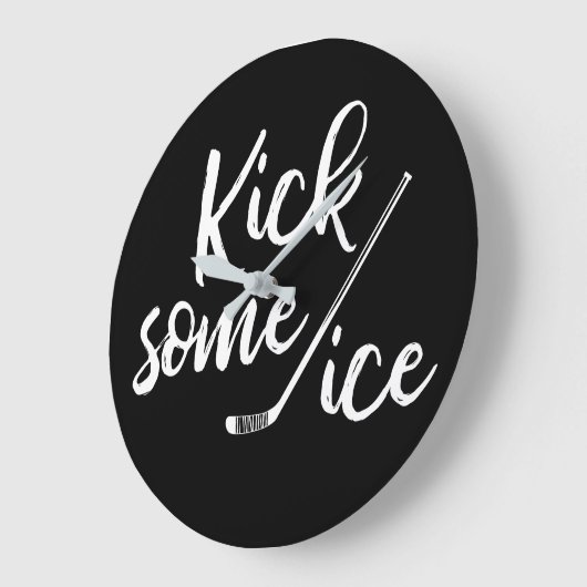 アイスホッケー引用文を蹴る ラージ壁時計 (傾斜)