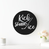 アイスホッケー引用文を蹴る ラージ壁時計 (ホーム)