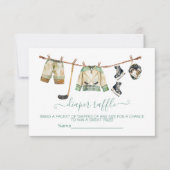 アイスホッケー物干しおむつラッフルカード 招待状 (正面)