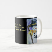 アイスホッケー用スティックのマグが付いているペンギンそして雪だるま コーヒーマグカップ (正面右)