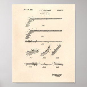 アイスホッケー用スティック1935のパテントの芸術-古いPeper ポスター