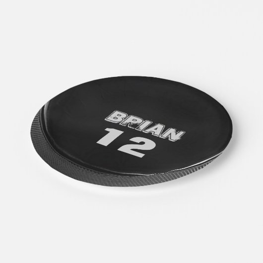 アイスホッケー用パックの紙皿の誕生会 ペーパープレート (アングル)