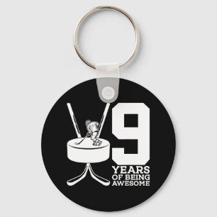 アイスホッケー素晴らしの9年目誕生日 キーホルダー