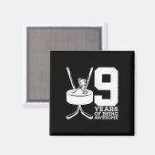 アイスホッケー素晴らしの9年目誕生日 マグネット (正面/裏面)