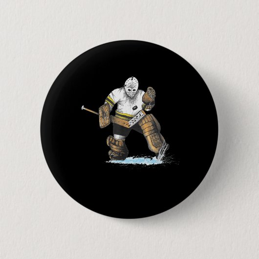 アイスホッケー素晴らしゴア救ヴィンテージマスク 缶バッジ (正面)