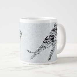 アイスホッケー言語タイポグラフィコーヒーマグ ジャンボコーヒーマグカップ