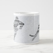 アイスホッケー言語タイポグラフィコーヒーマグ ジャンボコーヒーマグカップ (正面)