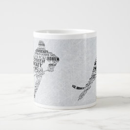 アイスホッケー言語タイポグラフィコーヒーマグ ジャンボコーヒーマグカップ