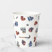 アイスホッケー誕生日カップ、アイスホッケーパーティー 紙コップ (裏面)