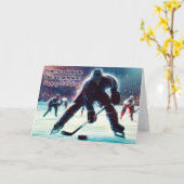 アイスホッケー誕生日カード カード (黄色い花)