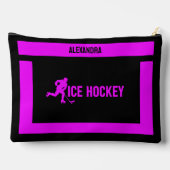 アイスホッケー誕生日ギフト、アイスホッケープレイヤーガール、 アクセサリーポーチ (裏面)