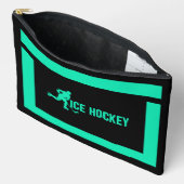 アイスホッケー誕生日ギフト、アイスホッケープレイヤーガール、 アクセサリーポーチ (見開き)