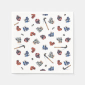 アイスホッケー誕生日ナプキンス、アイスホッケーパーティー スタンダードカクテルナプキン (正面)