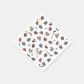 アイスホッケー誕生日ナプキンス、アイスホッケーパーティー スタンダードカクテルナプキン (角)