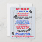 アイスホッケー誕生日パーティーの写真 招待状 (裏面)