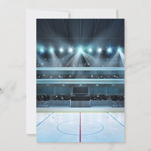 アイスホッケー誕生日パーティーの招待 招待状 (裏面)