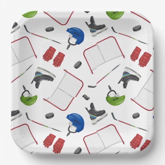 アイスホッケー誕生日パーティー ペーパープレート (正面)