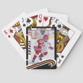 アイスホッケー選手がオレンジ色の生き生きとしたにキープサケカスタムー トランプ (裏面)