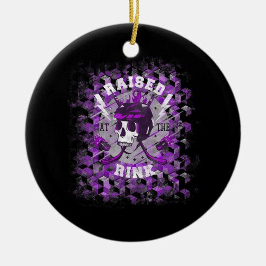 アイスホッケー選手がペナルティをストレートに超える セラミックオーナメント (正面)