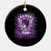 アイスホッケー選手がペナルティをストレートに超える セラミックオーナメント (裏面)