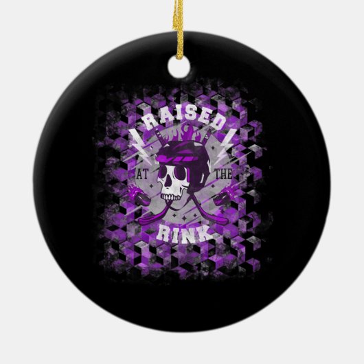 アイスホッケー選手がペナルティをストレートに超える セラミックオーナメント (裏面)