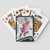 アイスホッケー選手が緑の生き生きとしたに姿を現カスタムす トランプ (裏面)