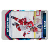 アイスホッケー選手のキープサウクールグレイカスタム マグネット (横)