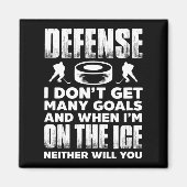 アイスホッケー選手のゴアリー防衛私は多くを得ない マグネット (正面)