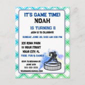 アイスホッケー選手のスポーツをテーマにした招待状のポストカード インビテーションポストカード (正面)