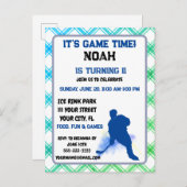 アイスホッケー選手のスポーツをテーマにした招待状のポストカード インビテーションポストカード (正面/裏面)