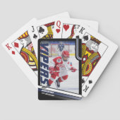 アイスホッケー選手のダイナミックブルーのキープサケ トランプ (裏面)