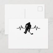 アイスホッケー選手の心拍リズム面白グッズ スポーツ ポストカード (正面/裏面)