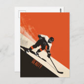 アイスホッケー選手の活躍 ポストカード (正面/裏面)