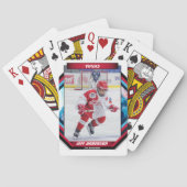 アイスホッケー選手の赤いクールのカスタム記念 トランプ (裏面)