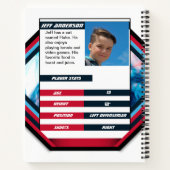 アイスホッケー選手の赤いクールのカスタム記念 ノートブック (裏面)