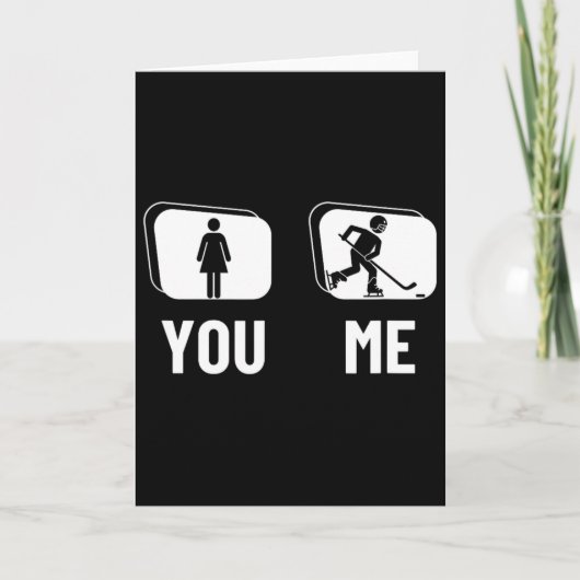 アイスホッケー選手の面白い女性アイスホッケー カード (正面)