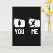 アイスホッケー選手の面白い女性アイスホッケー カード (黄色い花)