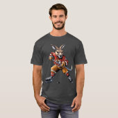 アイスホッケー選手カンガルーTシャツ Tシャツ (正面フル)