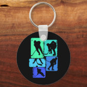 アイスホッケー選手キッズ少年の若者 キーホルダー (正面)