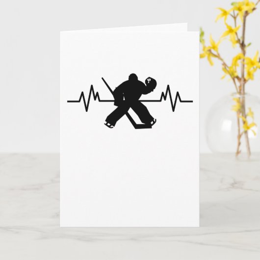 アイスホッケー選手ハートビーおもしろいトおもしろいスポーツギフト カード (黄色い花)