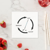 アイスホッケー食べスリープリピートスポーツファンことわざ スタンダードカクテルナプキン (インサイチュ)