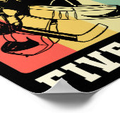 アイスホッケー5ホールプレーヤーチームを閉じる ポスター (角)